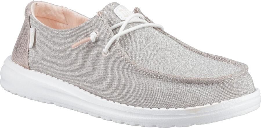 Hey Dude HEYDUDE Wendy Metallic Sparkle Polyester Dames Roségouden Instappers