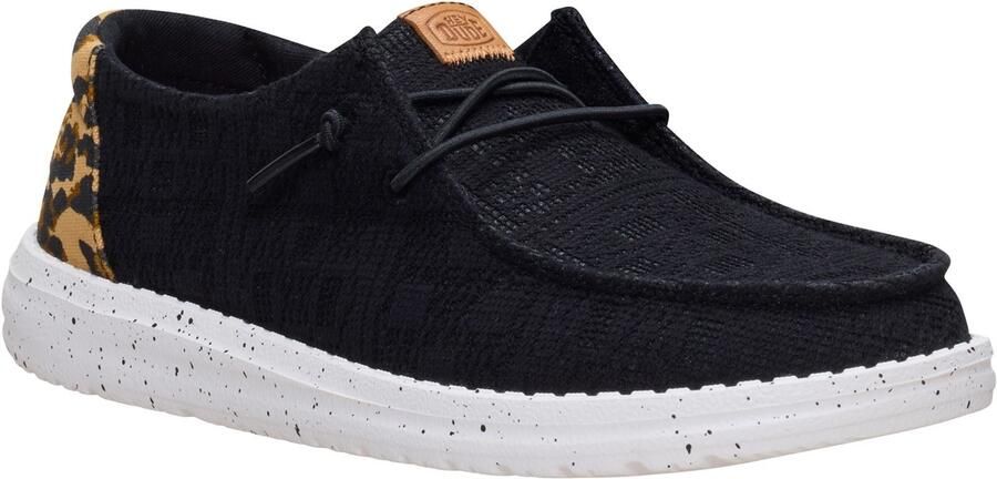Hey Dude HEYDUDE Wendy Wildcat Katoenen Dames Zwarte Leeuwin Mokassins Schoenen