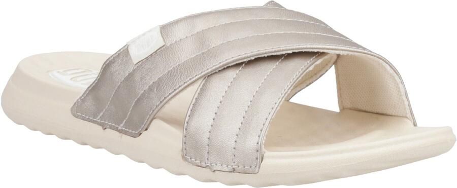 HEYDUDE Christi Slide Distressed Polyurethaan Vrouwen Metallic Sandalen