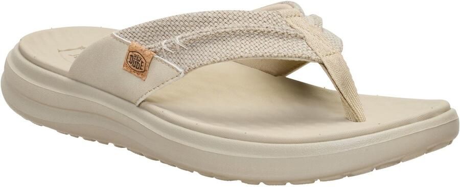 HEYDUDE Finn Flip Polyester Heren Tan Sandalen
