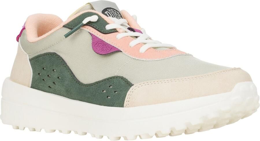 HEYDUDE Hayden Colorblock Polyester Damestrainers Dusty Olive Multi