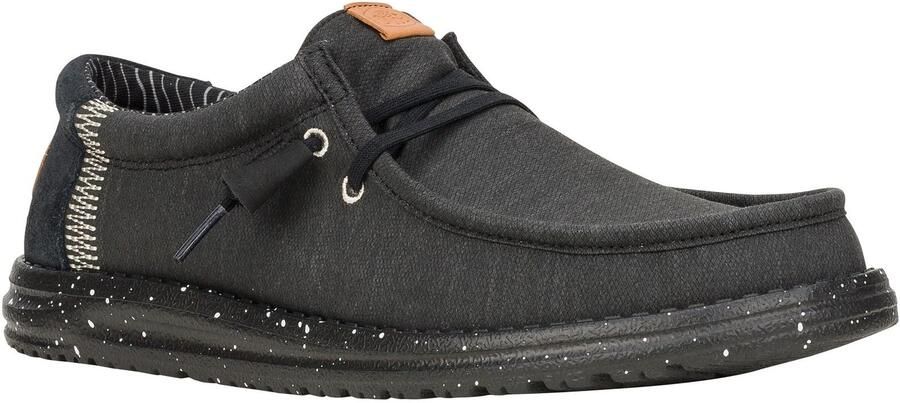HEYDUDE Wally Elevated Basics Canvas Heren Zwarte Boot Schoenen