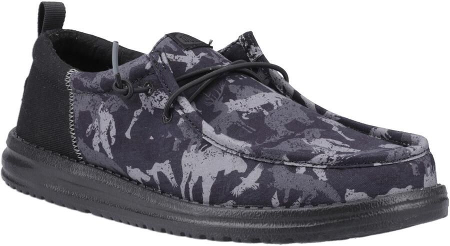 HEYDUDE Wally Funk Hunt Camo Canvas Heren Zwart Boot Schoenen