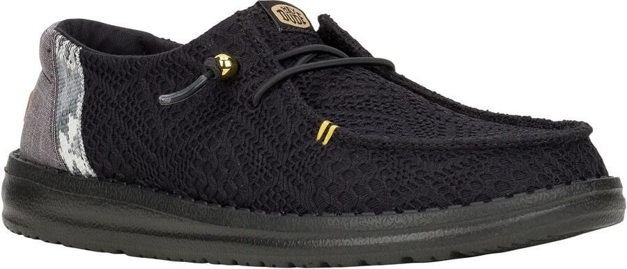 HEYDUDE Wendy Boho Crochet Polyester Damesschoenen Zwart