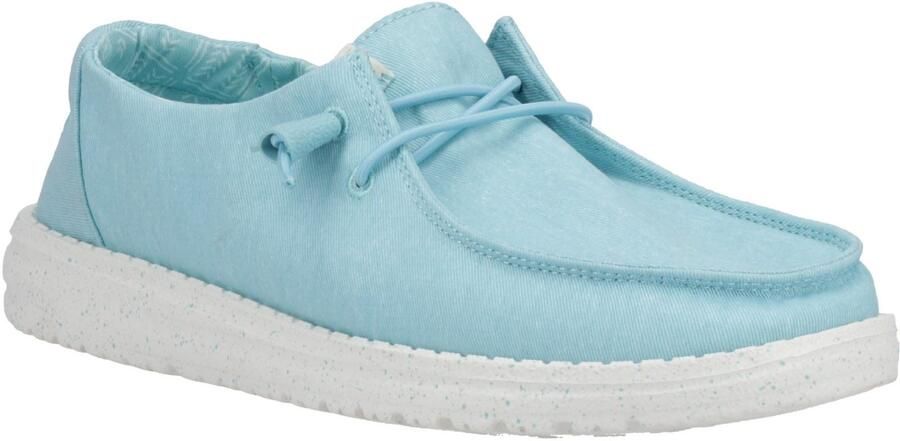 HEYDUDE Wendy Canvas 100% Katoenen Turquoise Instappers Voor Dames