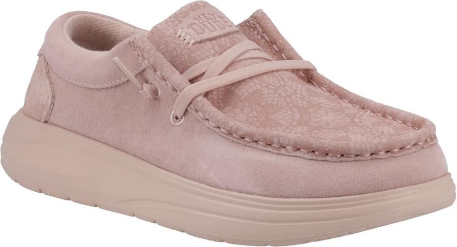 HEYDUDE Wendy COMF Dames Moccasins Schoenen Van Suède In Roségrijs