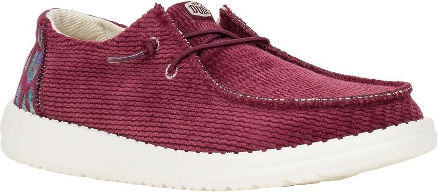 HEYDUDE Wendy Corduroy Leo Polyester Damesschoenen Bourgondië