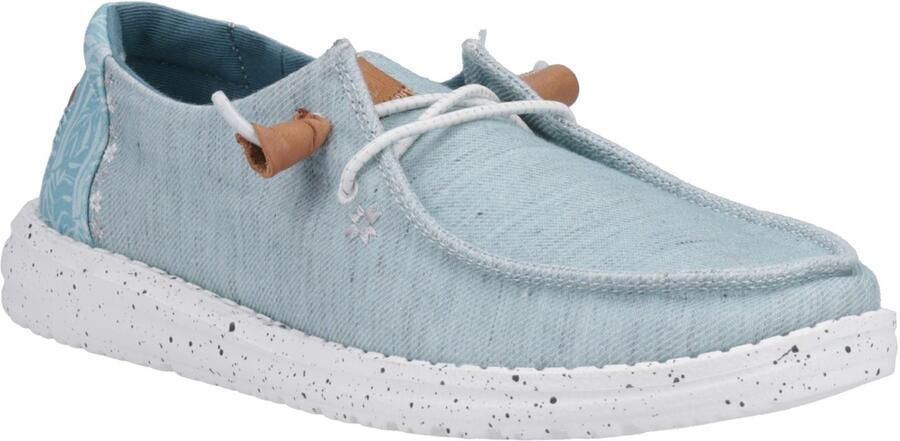 HEYDUDE Wendy Heathered Slub Tropical Dames Blauwe Instappers