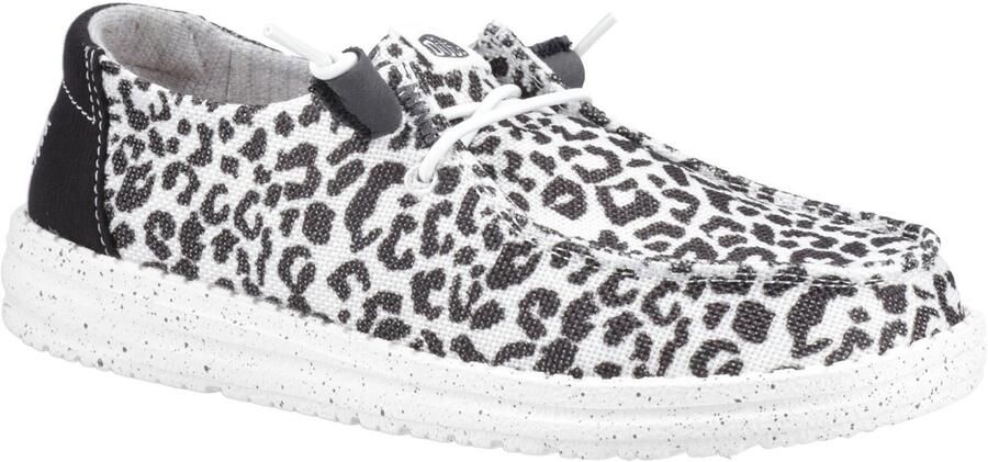 HEYDUDE Wendy Leopard Cotton Blend zwart grijze damesschoenen