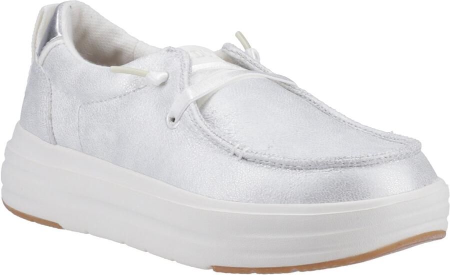 HEYDUDE Wendy Nova Shimmer Polyester Dames Sneeuwwitte Moccasins Schoenen