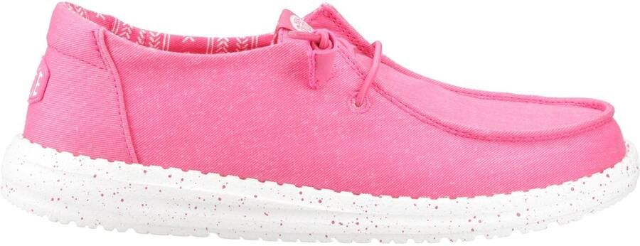 HEYDUDE Wendy Stretch Canvas Katoenen Vrouwen Fandango Roze Mocassins Schoenen