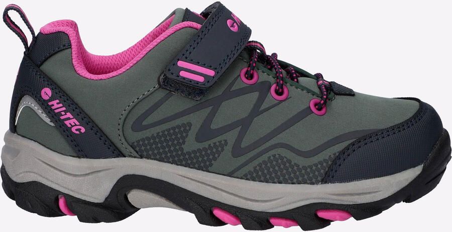 Hi-Tec Blackout Low Polyester Soft Shell Meisjes Donkere Bos India Inkt Roze Wandelschoenen