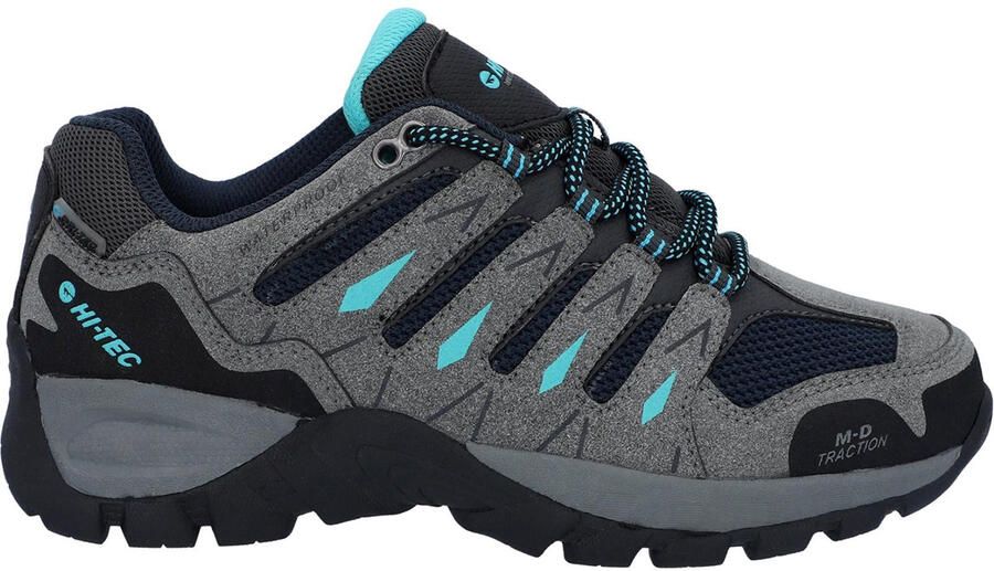 Hi-Tec Corzo Low Pu Suède Wandelschoenen Voor Dames In Cool Grey Navy Blue Curacao
