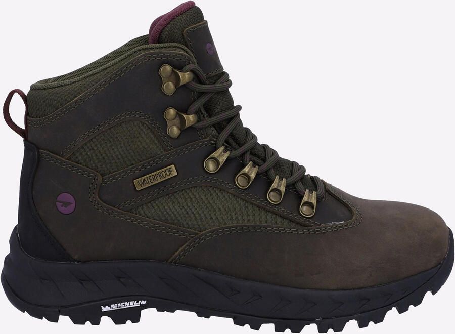 Hi-Tec Euro Trail Leren Wandelschoenen Voor Dames In Khaki