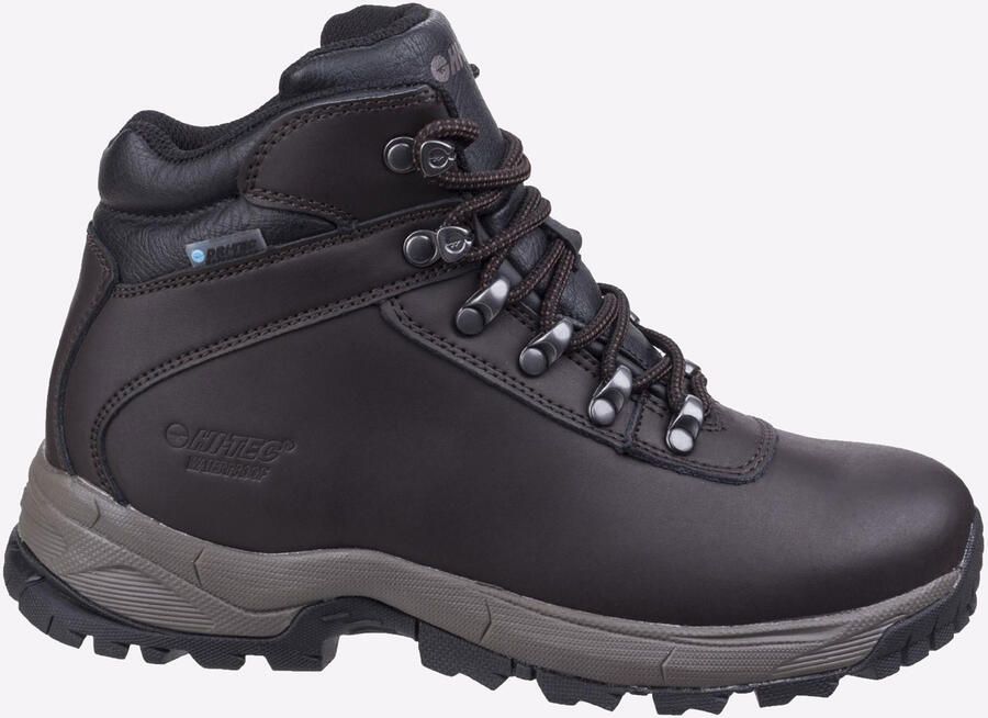 Hi-Tec Eurotrek Lite Waterproof Faux Leren Heren Donker Chocolade Wandelschoenen