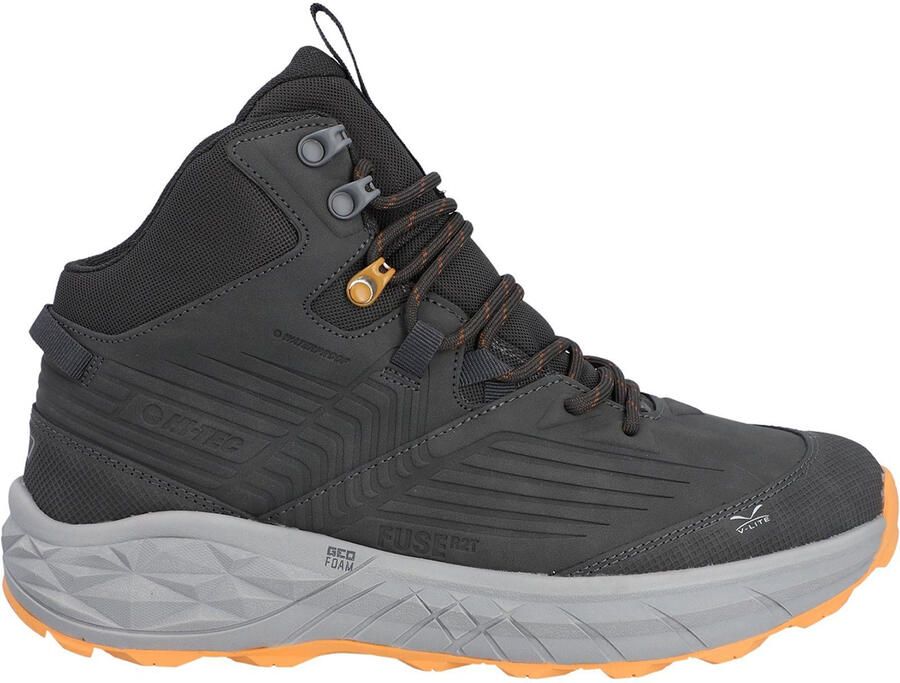 Hi-Tec Fuse Trek Mid Polyester Heren Wandelschoenen In Staal Grijs Geel