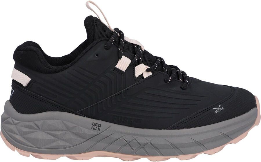 Hi-Tec Fuse Trek Polyester Dames Sneakers Zwart Steen Grijs Cameo Roze