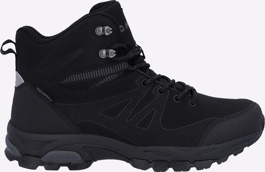Hi-Tec Jackdaw Mid WP Heren Wandelschoenen Van Polyester In Zwart Koolstofgrijs