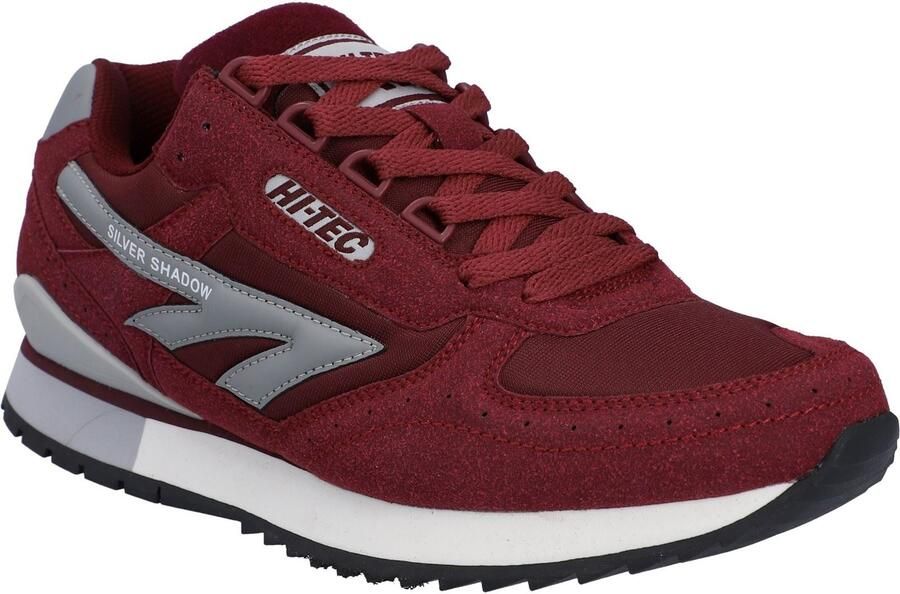 Hi-Tec Silver Shadow PU Suède Polyester Heren Kersenkleurige Veterschoenen