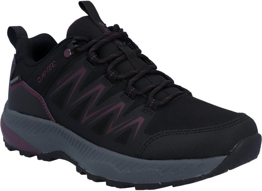 Hi-Tec Stealth Low Womens Polyester Dames Zwarte paarse Wandelschoenen