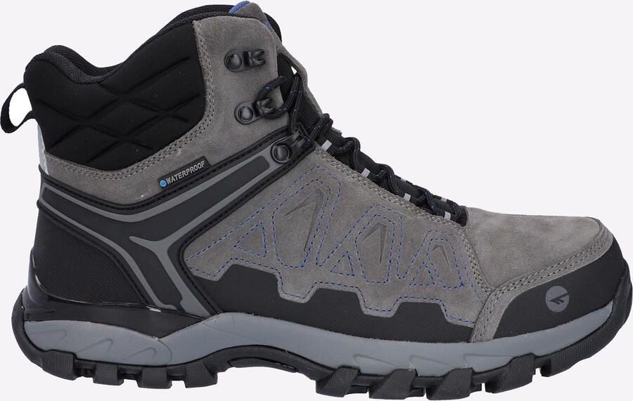 Hi-Tec V-Lite Explorer WP Koe Suède Leren Heren Wandelschoenen Antraciet Grijs Donkerblauw