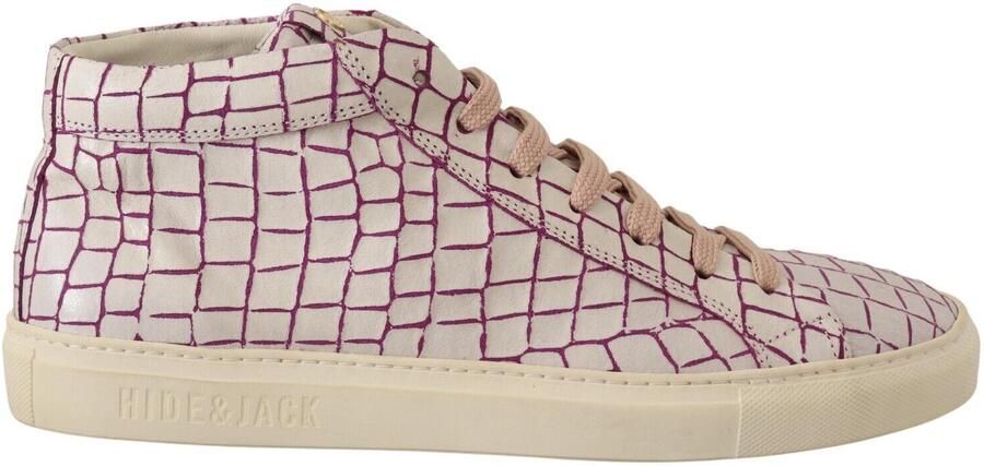 HIDE & JACK Witte Bordeaux Leren Casual Veterschoenen
