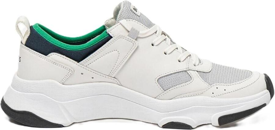 Hugo Boss Heren Asher Leren Hardlooptrainers (Wit)