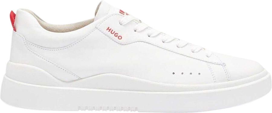 Hugo Boss Heren Tenn Leren Platte Trainers (Wit)