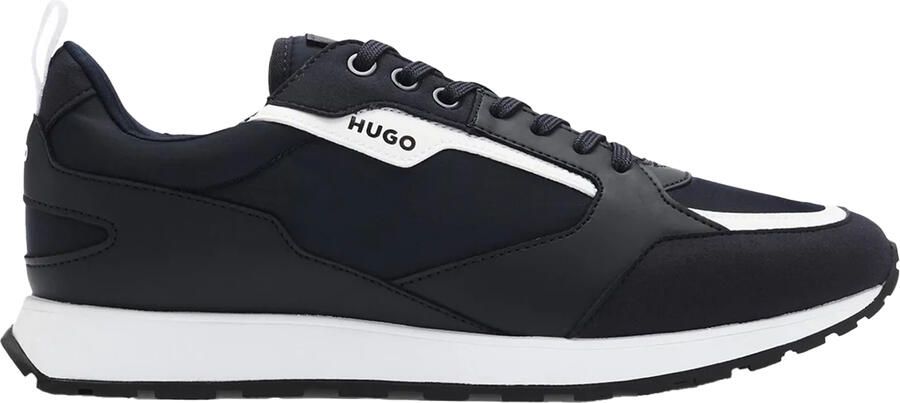 HUGO Icelin leren sneakers voor heren (Donkerblauw)
