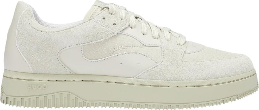 HUGO Lage leren tennisschoenen voor heren (Licht Beige)