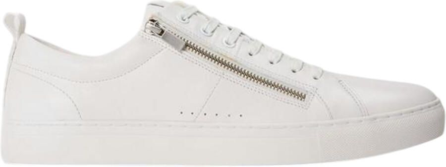 HUGO Leren platte sneakers voor heren met monksluiting (Wit)