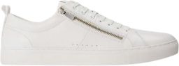 HUGO Leren platte sneakers voor heren met monksluiting (Wit)