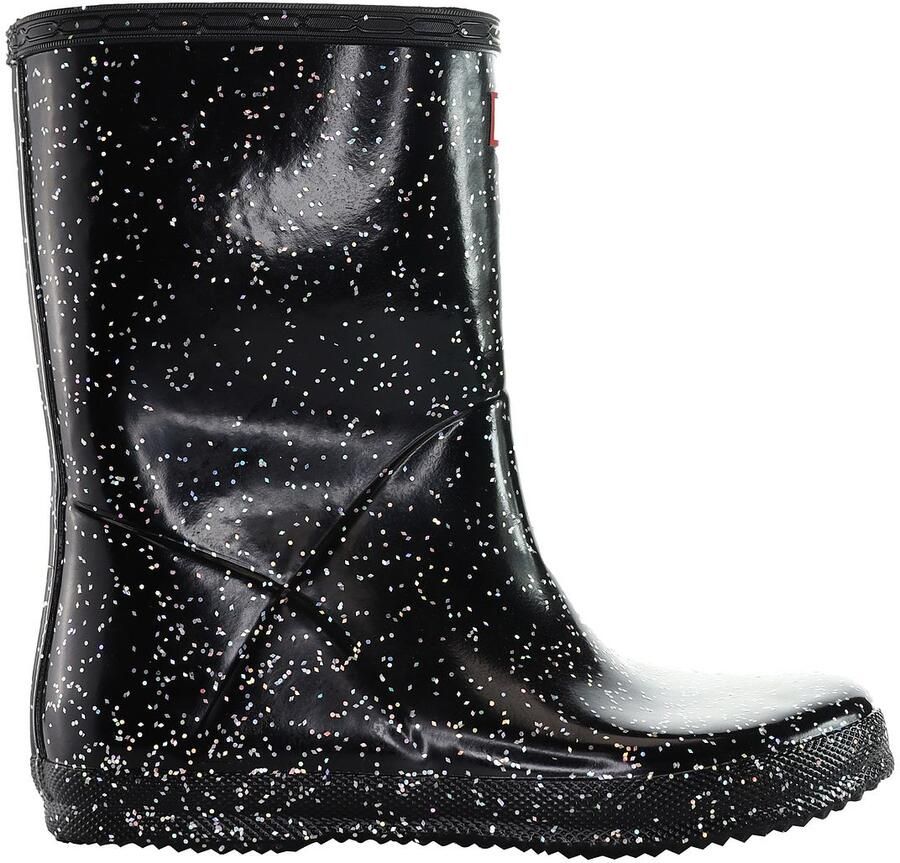 Hunter Giant Glitter Kids Zwarte Wellington Laarzen