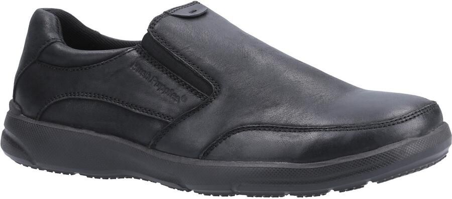 Hush Puppies Aaron Leren Zwarte Heren Loafers