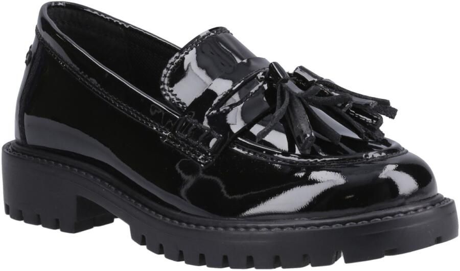 Hush Puppies Abigail Patent Senior Meisjes Zwarte Leren Mocassins