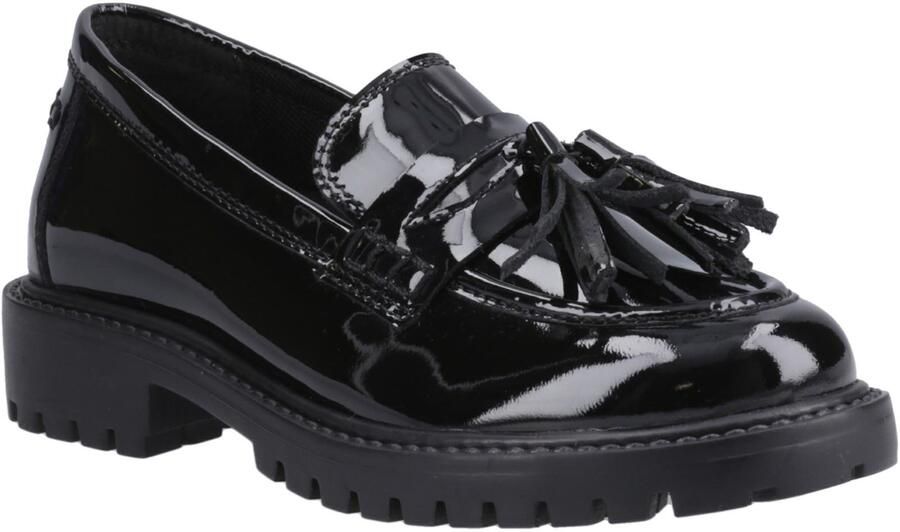 Hush Puppies Abigail Patent Senior Meisjes Zwarte Leren Mocassins