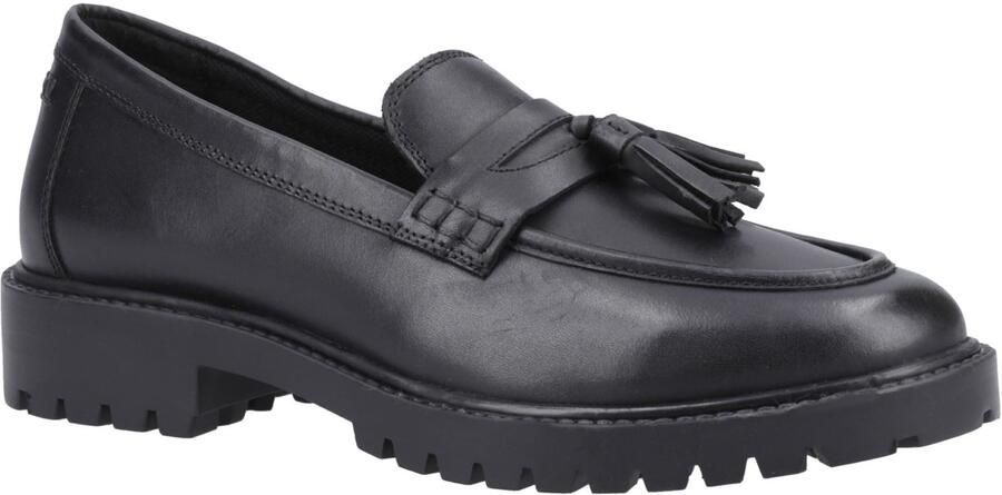 Hush Puppies Abigail Senior Meisjes Zwarte Leren Mocassins