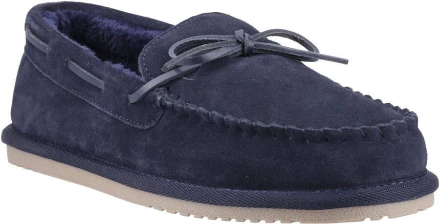 Hush Puppies Abraham Suède Heren Slippers in Marineblauw