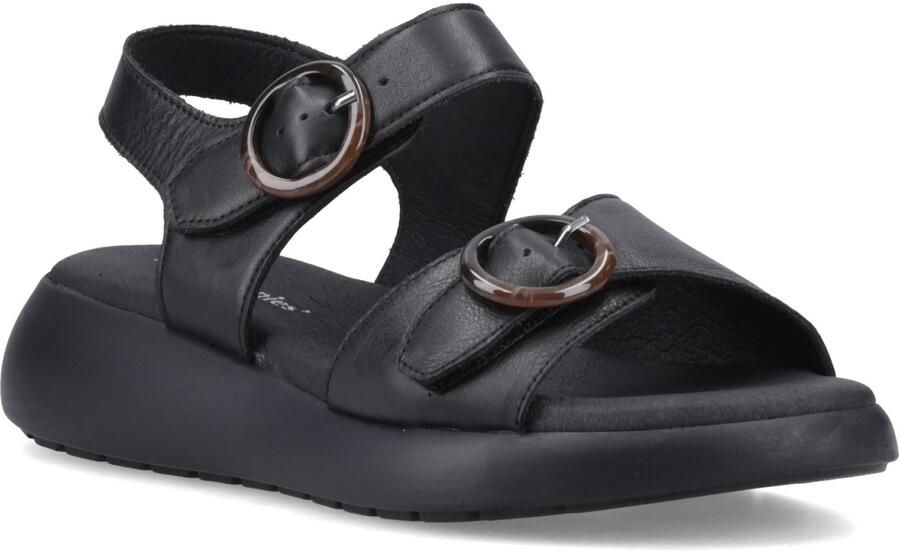 Hush Puppies Alison Leren Dames Zwarte Sandalen