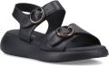 Hush Puppies Alison Leren Dames Zwarte Sandalen - Zwart