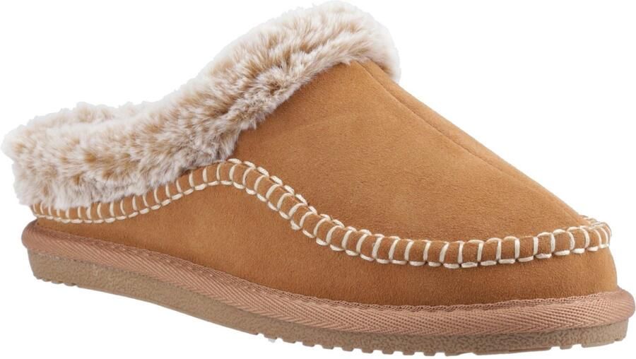 Hush Puppies Anika Suède Dames Tan Slippers