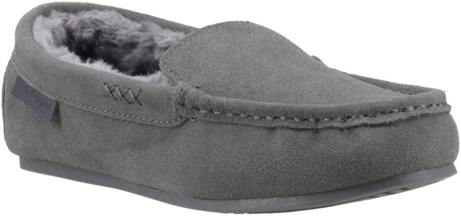 Hush Puppies Annie Mocassin Suède Dames Grijze Slippers