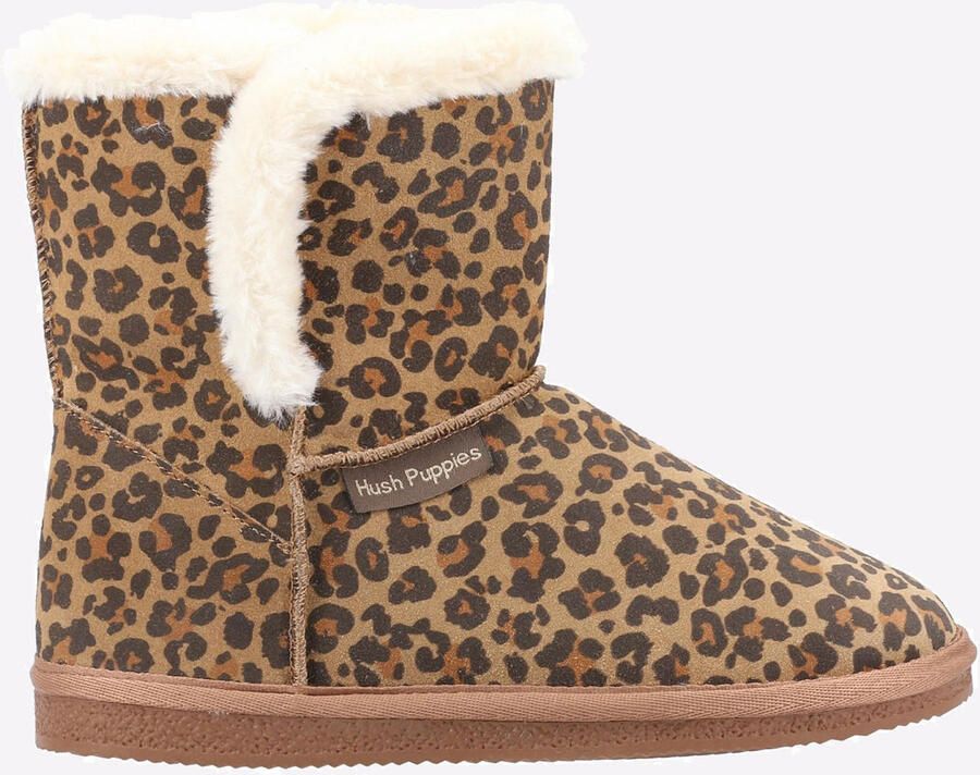 Hush Puppies Ashleigh Dames Pantoffels Met Luipaardprint Van Imitatiebont