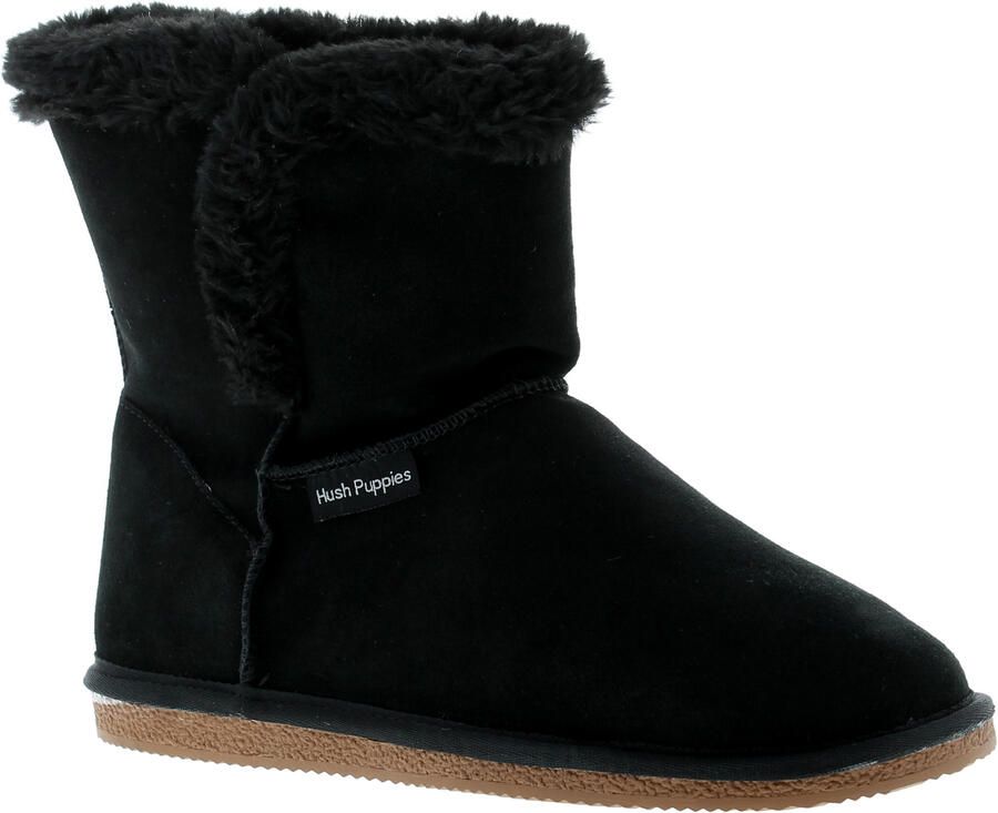 Hush Puppies ashleigh dames sude leren enkellaarzen zwart