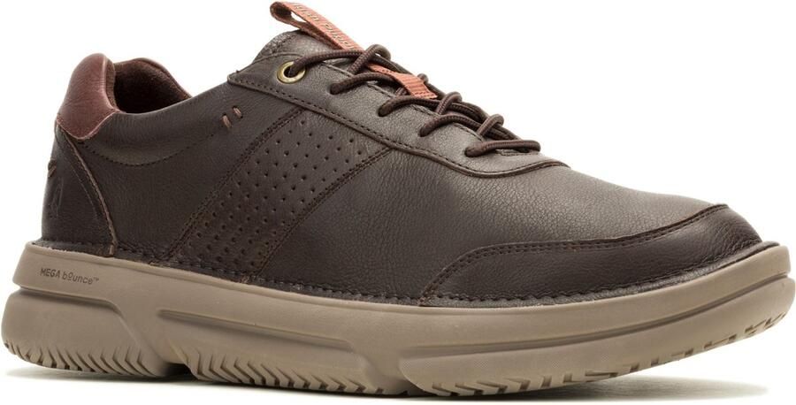 Hush Puppies Baylor Leren Heren Sneakers Bruin