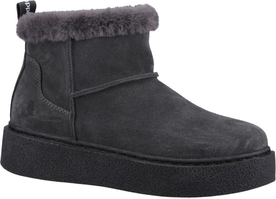 Hush Puppies Becca Dames Suède Winter Enkellaarzen In Antraciet