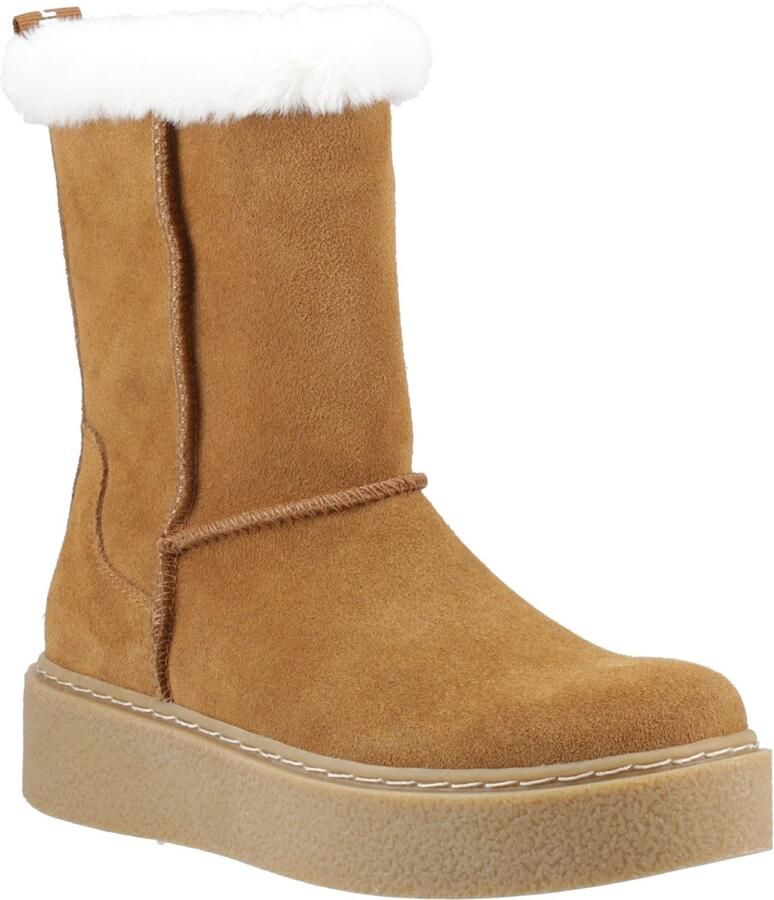 Hush Puppies Becca Mid Suede Dames Tan Laarzen