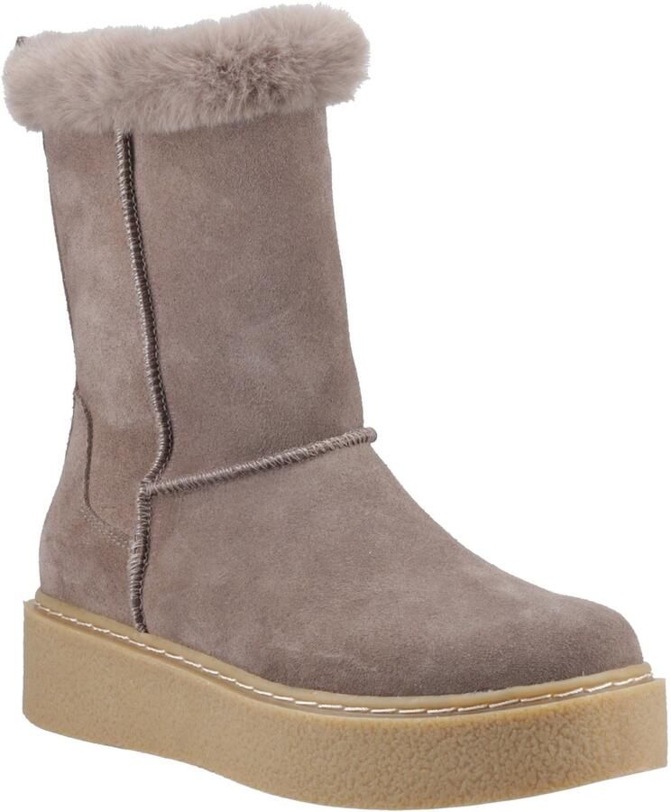 Hush Puppies Becca Mid Suède Dames Taupe Laarzen