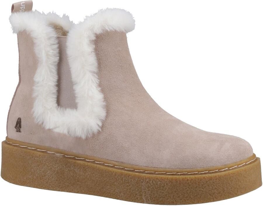Hush Puppies Bella Suède Dames Nude Platte Chelsea Laarzen