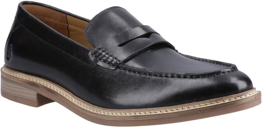 Hush Puppies Benedict Leren Heren Zwarte Instappers